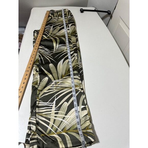 Rachel Zoe Green Palm Print Wide-Leg Pants L Polyester/Spandex NWOT - Picture 8 of 8